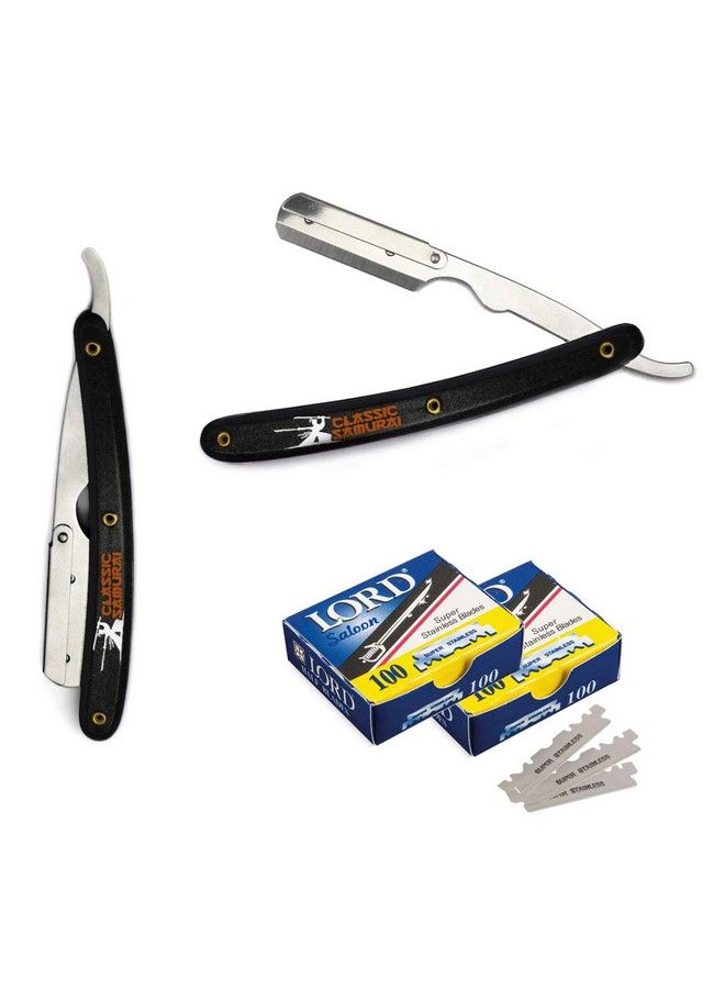 Classic Samurai شفرة حلاقة مستقيمة قابلة للطي من الفولاذ المقاوم للصدأ للرجال المحترفين في الحلاقة - Image 2