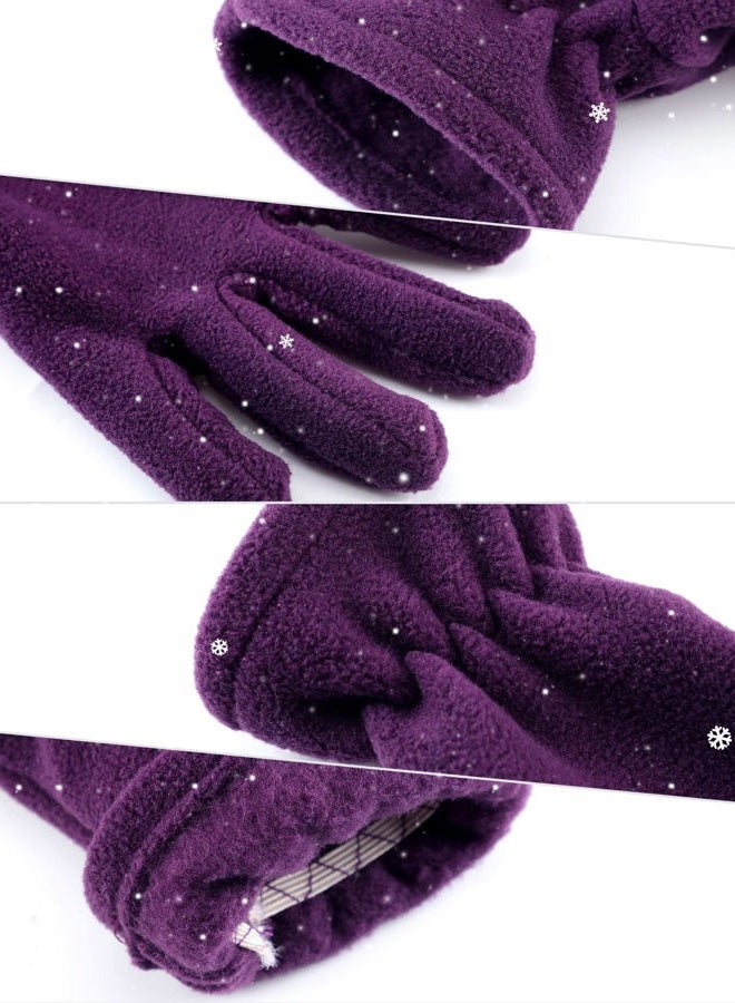Geyoga 3 Pairs Kids Fleece Gloves Winter Warm Gloves Full Fingers Gloves Toddler Baby Mittens for Boy Girl Outdoors Activities, Black, Purple,rose Red, Medium (8-12 Years) - Image 5