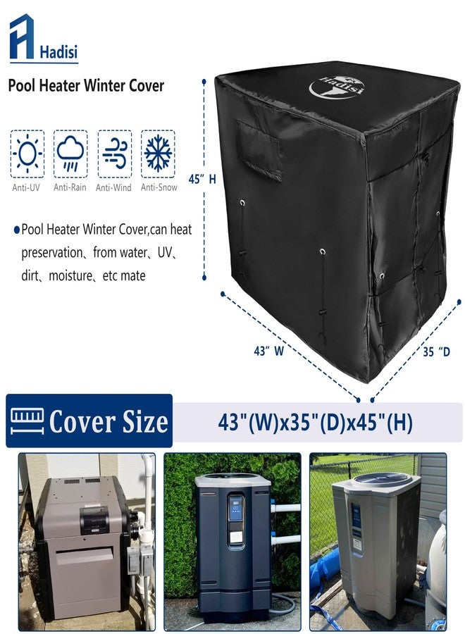 Hadisi Pool Heater Winter Cover,with Plush Lining,Waterproof Swimming Pool Heater Cover Can Be Scaled to Different Sizes,Suitable for Most Heater up to 43" WX35 DX45 H - Image 2
