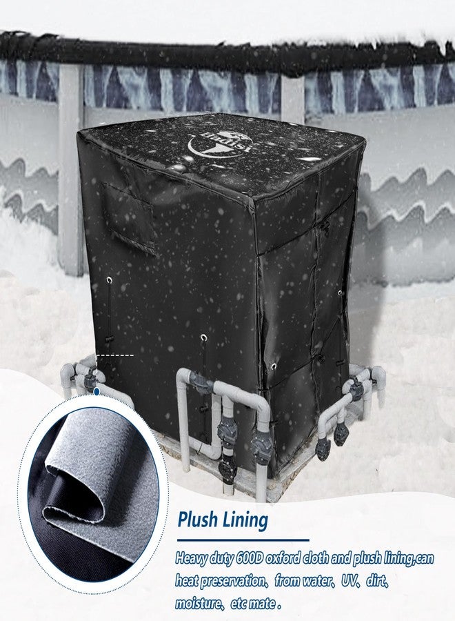 Hadisi Pool Heater Winter Cover,with Plush Lining,Waterproof Swimming Pool Heater Cover Can Be Scaled to Different Sizes,Suitable for Most Heater up to 43" WX35 DX45 H - Image 3
