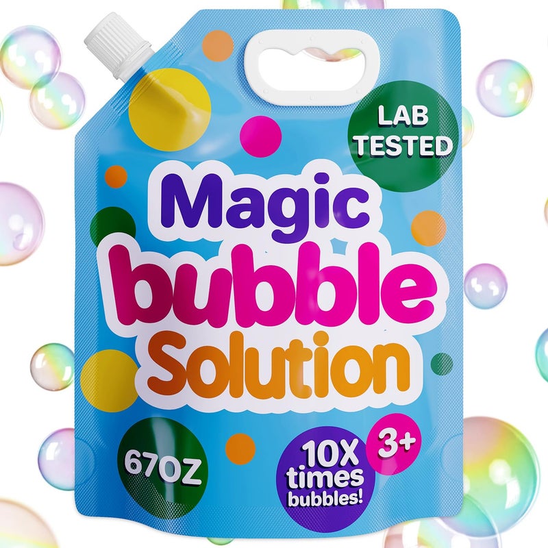 Klevly 67 oz Iridescent Bubble Solution Refill NonToxic Quick Easy Just Add Water to Make 67 oz Bubble Refill Solution Bubbles for Kids Bubbles Bulk Bubble Machine Solution Giant Bubbles - Image 3