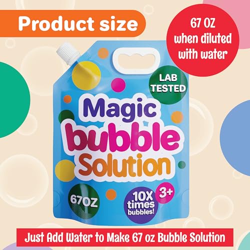 Klevly 67 oz Iridescent Bubble Solution Refill NonToxic Quick Easy Just Add Water to Make 67 oz Bubble Refill Solution Bubbles for Kids Bubbles Bulk Bubble Machine Solution Giant Bubbles - Image 5