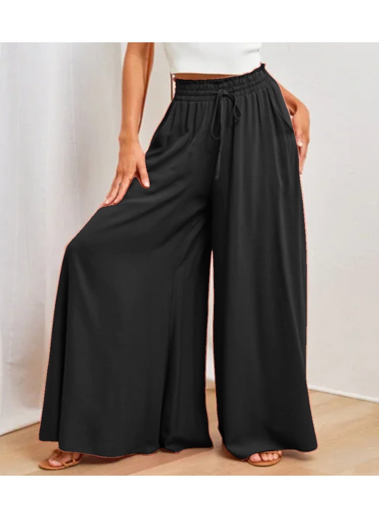 Women's Baggy Pants Loose Made with Cotton Linen Plus size Women's Pants Wide Leg - Image 1