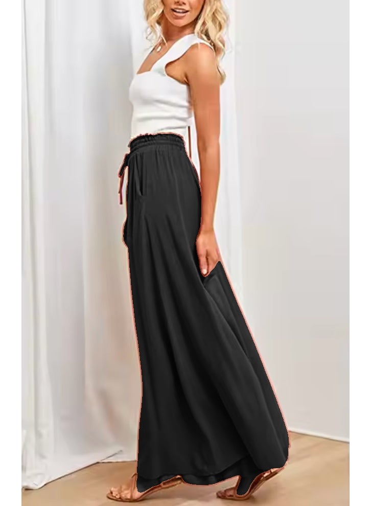 Women's Baggy Pants Loose Made with Cotton Linen Plus size Women's Pants Wide Leg - Image 3