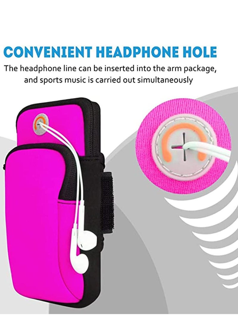 KASTWAVE - KASTWAVE Running Armband Phone Holder, Phone Armband, Running Bag, Bags Men and Women Sport, Arm Band For Phone Running, Armband Bag, Multi Cell Phone Armband Pouch For Up To 6" (Pink) - Image 1