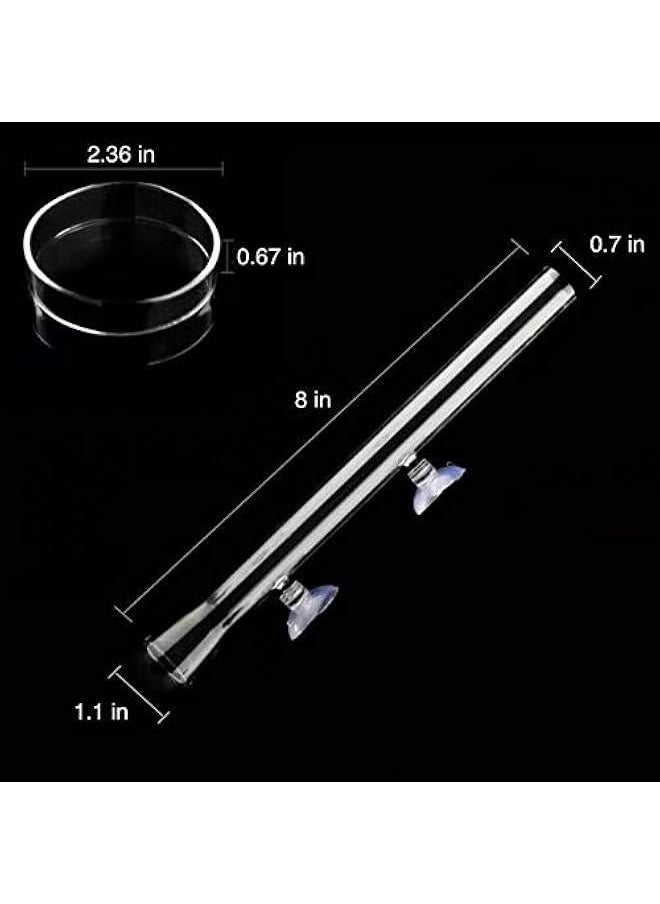 Generic Aquarium Shrimp Feeding Tube and Dish, Clear Crystal Glass Fish Tank Shrimp Feeder Tube Tray  - Image 2
