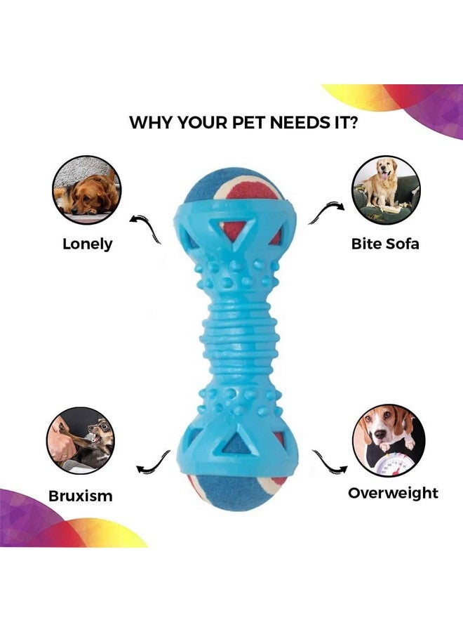 بت لعبة مضغ الدمبل ذات الكرة المزدوجة من Playerz للكلاب متوسطة الحجم ذات القدرة على المضغ مع المطاط الطبيعي - Image 4