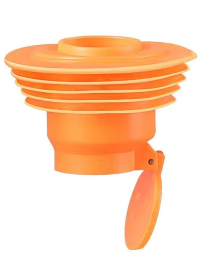 fantasize Drain Pipe Hose Silicone Plug, 1 PCS Drain Pipe Sewer Seal Rings, Hose Sealing Plug for Bathroom Kitchen Laundry Sewer Tools Orange - Image 1