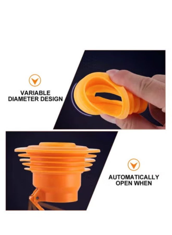 fantasize Drain Pipe Hose Silicone Plug, 1 PCS Drain Pipe Sewer Seal Rings, Hose Sealing Plug for Bathroom Kitchen Laundry Sewer Tools Orange - Image 2