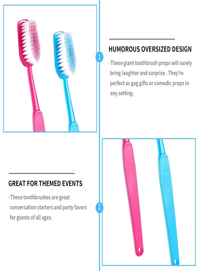 Ceonam 2 Pack 15.75x1.57 Inches Giant Toothbrush Props, Oversized Gag Novelty Bath Brushes, Huge Comedy Item for Costume Accessory, Photo Shoots, Party Favors, Pet Grooming, Red and Blue - Image 5