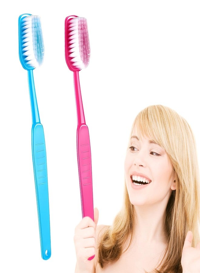 Ceonam 2 Pack 15.75x1.57 Inches Giant Toothbrush Props, Oversized Gag Novelty Bath Brushes, Huge Comedy Item for Costume Accessory, Photo Shoots, Party Favors, Pet Grooming, Red and Blue - Image 1