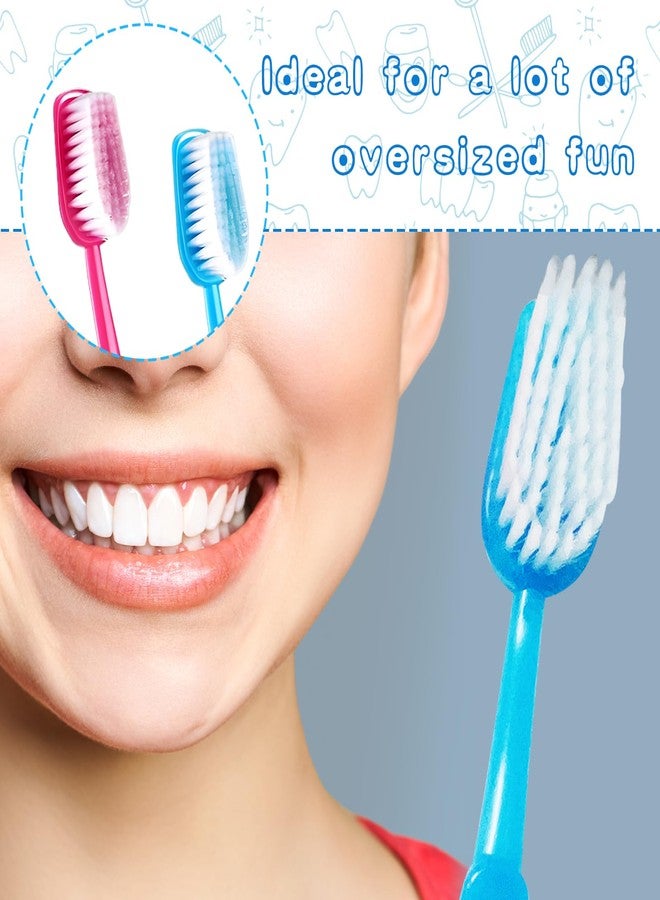 Ceonam 2 Pack 15.75x1.57 Inches Giant Toothbrush Props, Oversized Gag Novelty Bath Brushes, Huge Comedy Item for Costume Accessory, Photo Shoots, Party Favors, Pet Grooming, Red and Blue - Image 3
