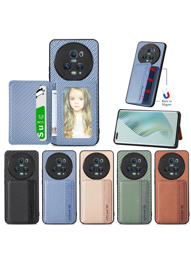 اس-توب جراب هاتف Honor Magic5 Pro من ألياف الكربون مع حقيبة بطاقات مغناطيسية - Image 4