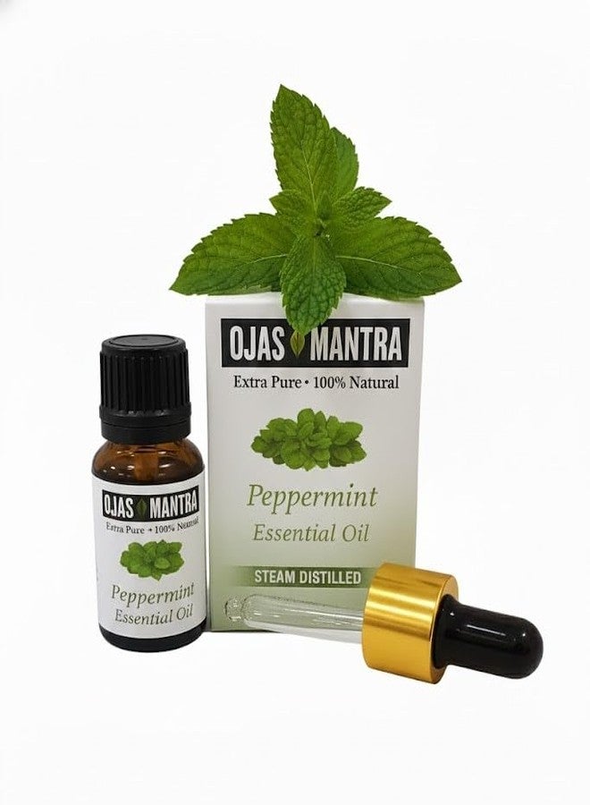 OJAS MANTRA Peppermint Essential Oil, 100% Natural, Steam Distilled, 15ml, Refreshing Aroma, With Dropper - Image 1