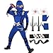 SATKULL Blue Ninja Costume for Kids Ninja Deluxe Costumes Set with Ninjas Accessories for Boy Dress UpKidsL89T - Image 3