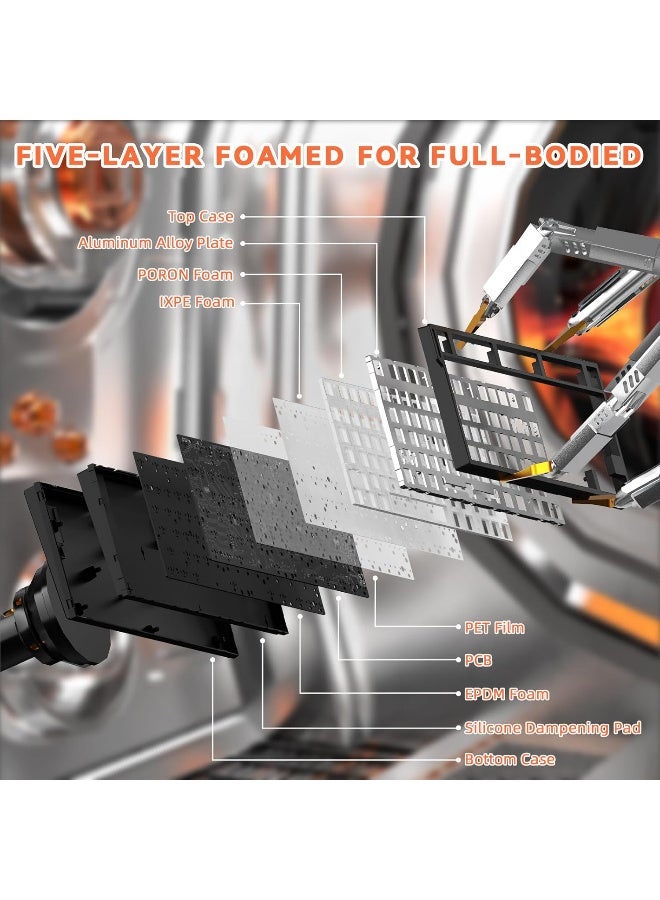 هجوم القرش R82 HE Rapid Trigger Keyboard Magnetic Switch with 0.005MM RT 75% Wired 8KHz Magnetic Keyboard With 0.005mm RT Accuracy, Support RT/Snap Tap/DKS/MT/TGL - Black - Image 2