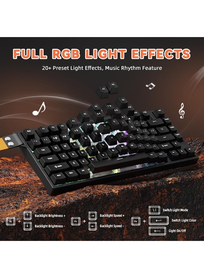 هجوم القرش R82 HE Rapid Trigger Keyboard Magnetic Switch with 0.005MM RT 75% Wired 8KHz Magnetic Keyboard With 0.005mm RT Accuracy, Support RT/Snap Tap/DKS/MT/TGL - Black - Image 5