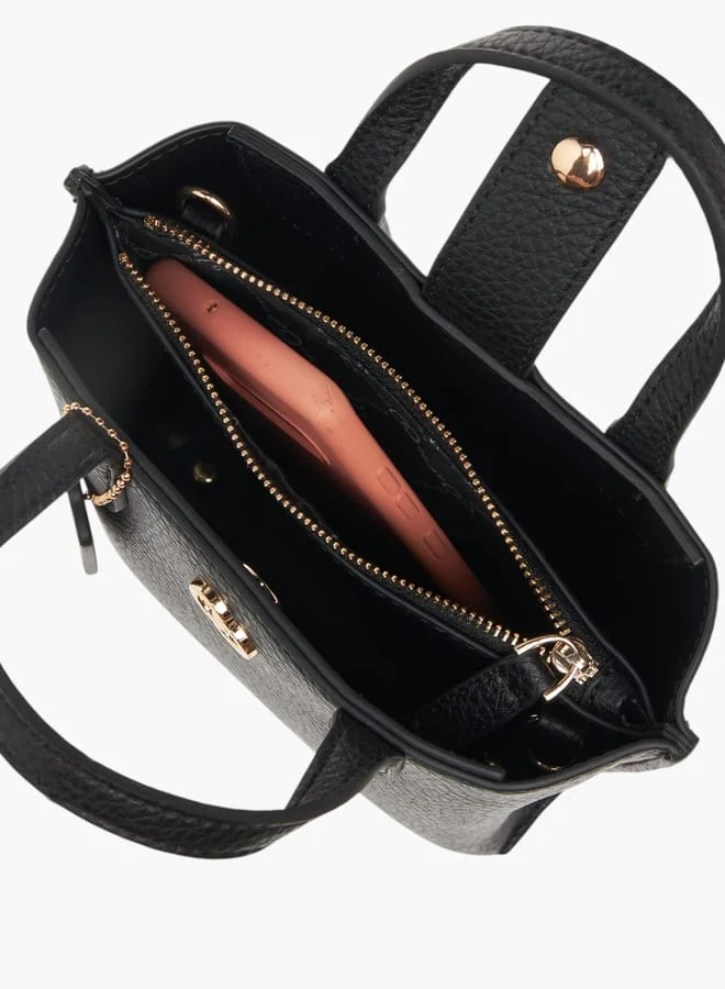سيليست Women Textured Tote Bag with Detachable Strap and Zip Closure