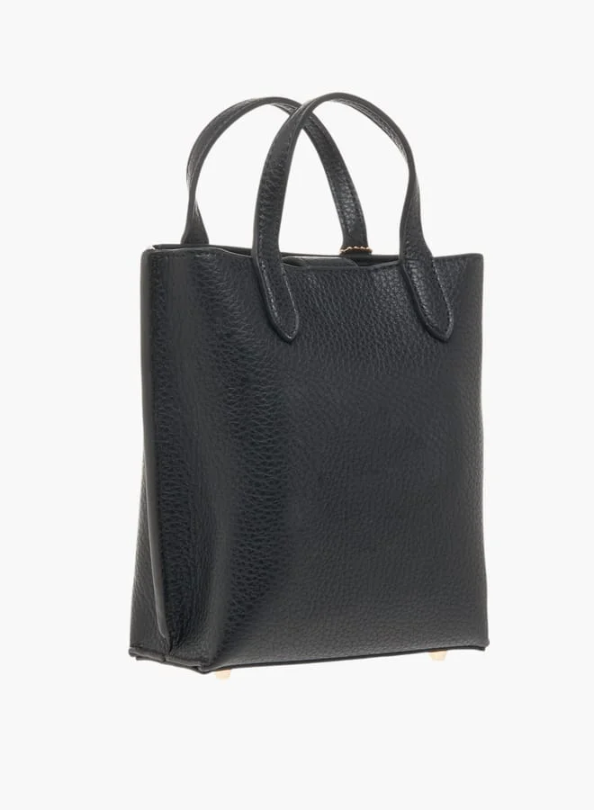سيليست Women Textured Tote Bag with Detachable Strap and Zip Closure