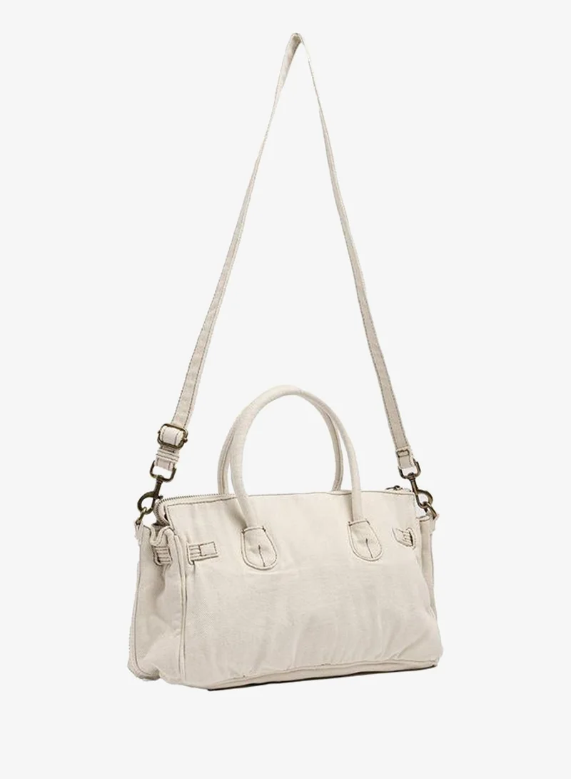 Parfois White Tote Bag Canvas With Crossbody Bag for Women | Best Price UAE