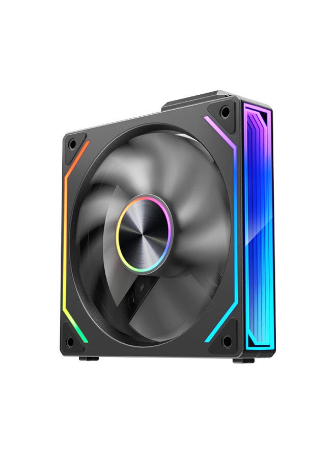 Play Jia Wanjia Starmagnetic Pro Magnetic Absorption Building Blocks Fan Black Positive Three-pack 12cm Water Cooling Fan Magnetic Absorption Wireless Splicing/argb Light Synchronization/pwm Temperature Contro - Image 3