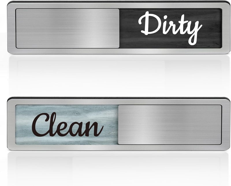 Abudada Dishwasher Magnet Clean Dirty Sign - Stainless Steel Dishwasher Magnet Sign - Clean & Dirty Dishwasher Slider Indicator - Kitchen Organizers and Storage - Image 1