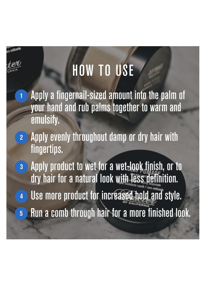 BAXTER - Baxter of California Clay Pomade Firm Hold / Matte Finish Hair Pomade for Men and Women, Perfect for Texturizing Straight or Wavy Hair - 2 Ounces - Image 1