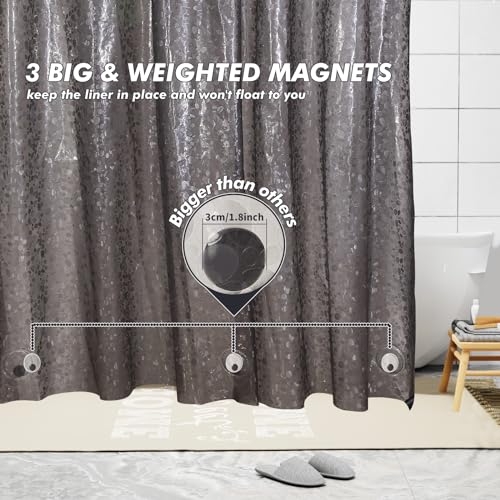 Bostofy Waterproof Shower Curtain Liner EVA 8G - Rust-Proof Hooks, Heavy-Duty Magnets - Enhance Your Bathroom with Durability and Elegance - Image 5