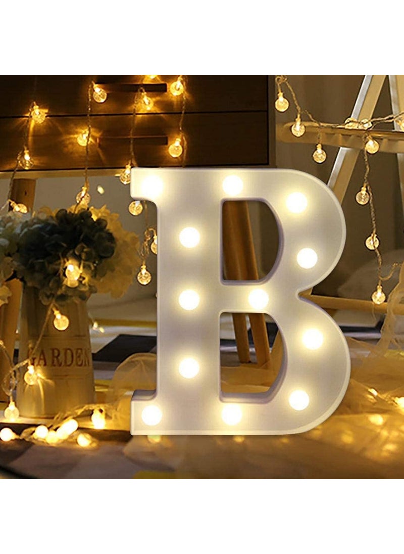 Balloonistics Balloonistics LED Marquee Letter Lights Sign Light Up Alphabet Letters for Wedding Birthday Party Christmas Home Bar Decoration; Warm White (Alphabet B)  - Image 1