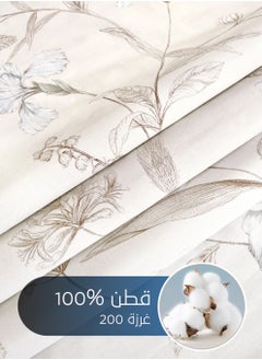 Master Home Textile Master Home Textile Cotton Floral Duvet Cover Set, Fits 200 x 200 cm King Size Bed, 200TC Cotton, 6-Piece Set with Zipper Closure and Corner Ties  - Image 3
