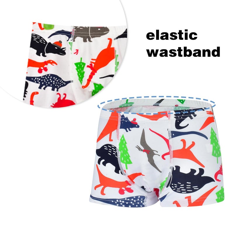 Tphon Boys Boxer Briefs, Toddler Kids Soft Cotton Underwear 4/5 Pairs Little Big Boy Dinosaur Shark Shorts Set(5-6T) - Image 5