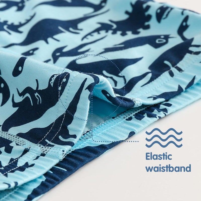 Tphon Boys Boxer Briefs, Toddler Kids Soft Cotton Underwear 4/5 Pairs Little Big Boy Dinosaur Shark Shorts Set(5-6T) - Image 2