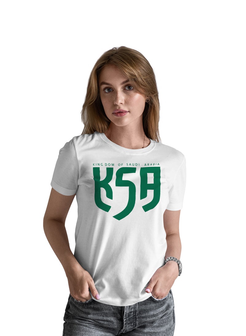 Fashion World Cotton T-shirt Printed with High-quality Saudi Arabia LOGO  - Image 1