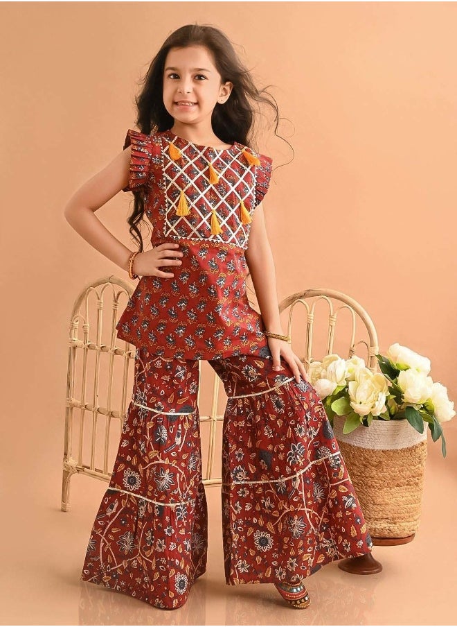 LILPICKS Printed Kurta Sharara Set 