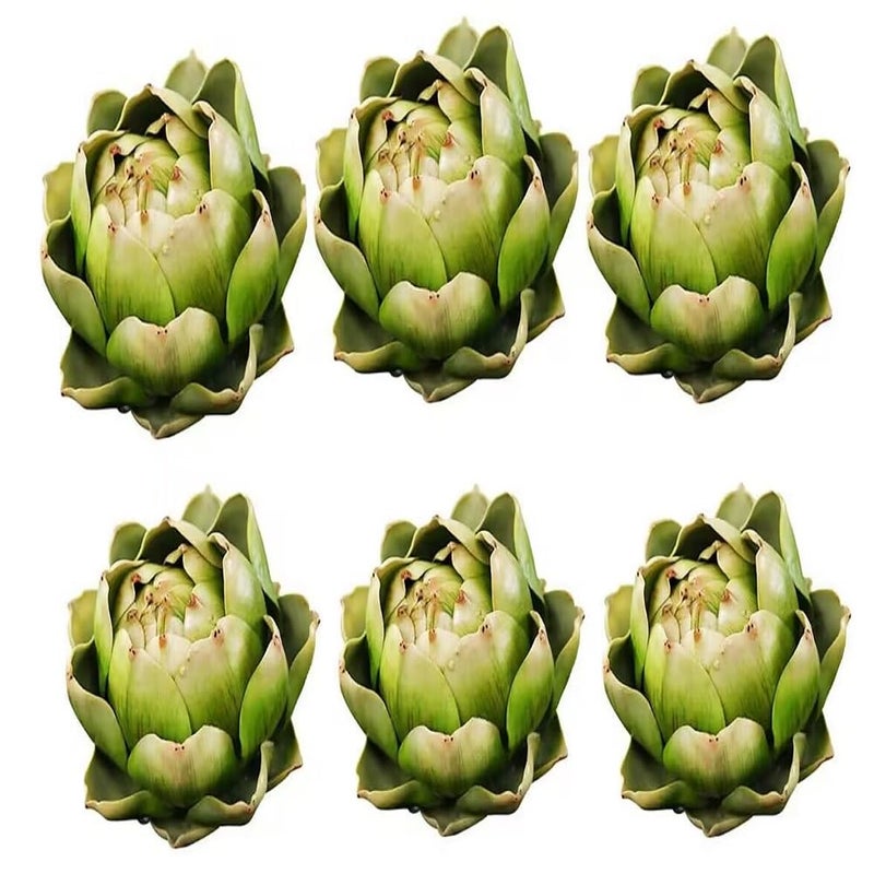 WESAPPINC Large Artificial Artichoke Fake Vegetables and Fruits for Kitchen Home Table Wedding Decorations (Green) - Image 1