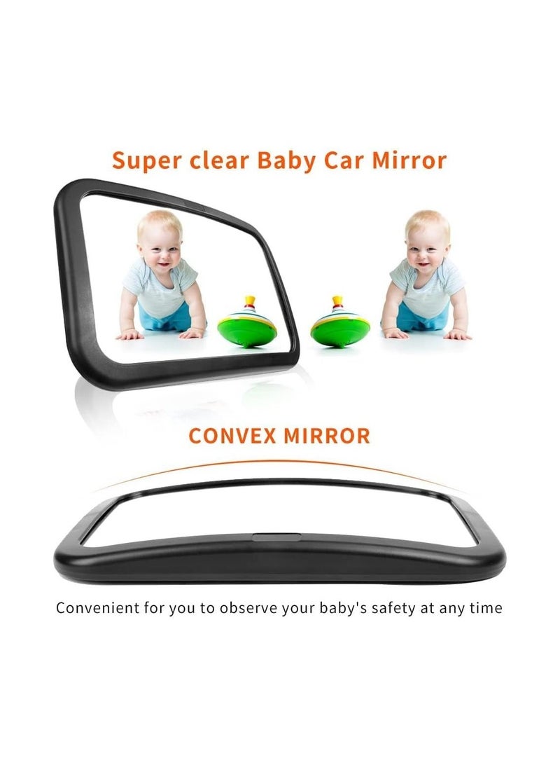 Arabest Baby Car Mirror for Car Seat Rear Facing,Large Safety Car Seat Mirror for Rear Facing Infant Child with Wide Crystal Clear View - Shatterproof 360° Adjustable Baby Mirror for Back Seat Rear Facing - Image 2