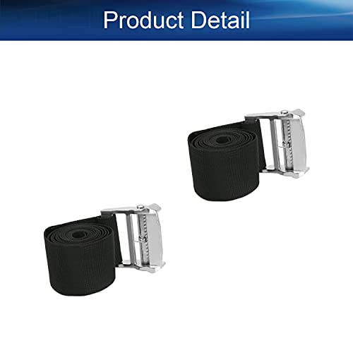 Yinpecly Lashing Strap 2" x5ft Adjustable Tie Down Cam Straps Cargo Packing Strap with Buckles up to 1102lbs for Kayak, Roof Racks, Motorcycle, Car, Truck, Boat, Trailer Black 2Pcs - Image 4
