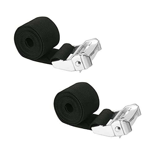 Yinpecly Lashing Strap 2" x5ft Adjustable Tie Down Cam Straps Cargo Packing Strap with Buckles up to 1102lbs for Kayak, Roof Racks, Motorcycle, Car, Truck, Boat, Trailer Black 2Pcs - Image 1