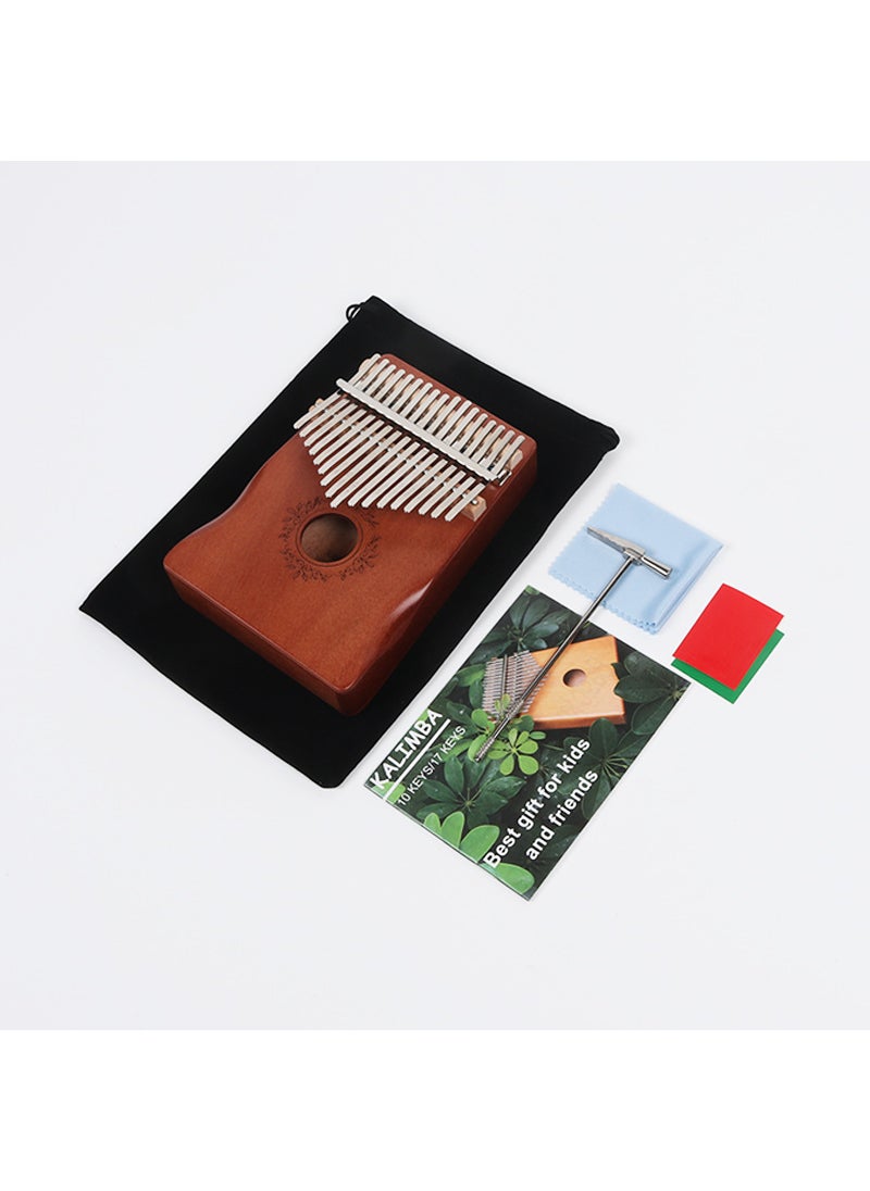 Generic 17-Key Mahogany Kalimba Thumb Piano 17-tone Butterfly Love flower hand guard 