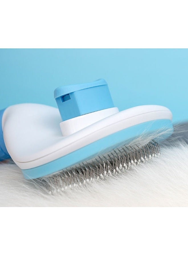 Beauenty Pet cat brush Hair removal and grooming, dog hair removal brush, pet groomer hair removal grooming tool Comb rake, cat brush short or long hair to remove loose hair and tangles blue/grey/pink  - Image 3