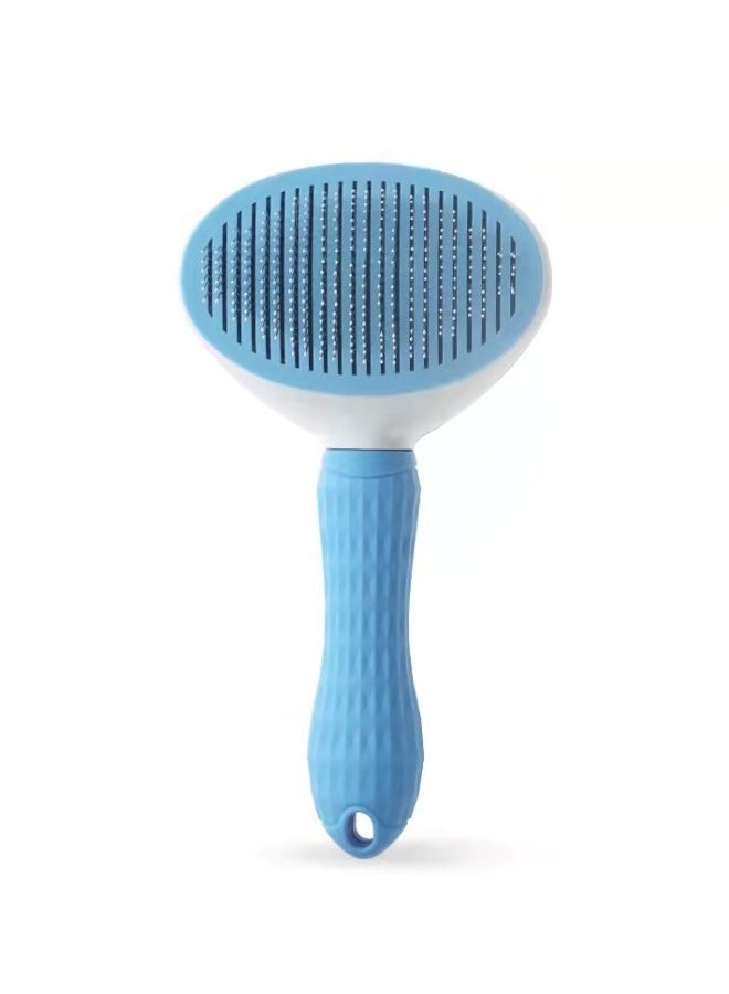 Beauenty Pet cat brush Hair removal and grooming, dog hair removal brush, pet groomer hair removal grooming tool Comb rake, cat brush short or long hair to remove loose hair and tangles blue/grey/pink  - Image 2