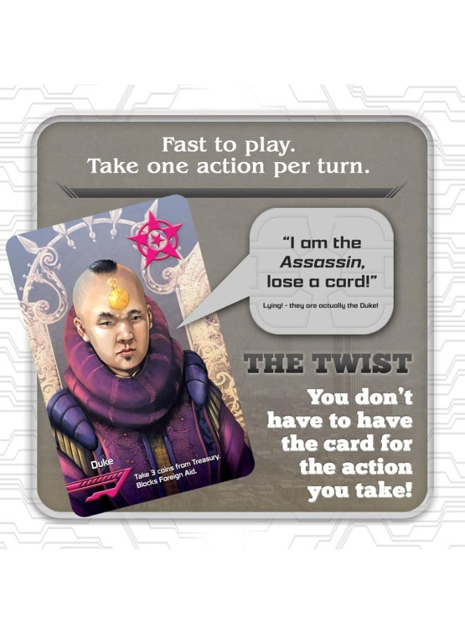 Coup - The Fast, Fun Bluffing Party Game for 2-6 Players. Perfect for Family Game Night with your Teens or Friends. Can you get away with your bluff? - Image 3