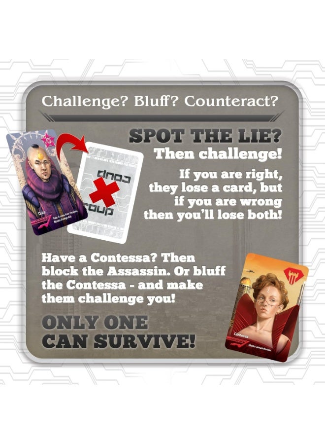 Coup - The Fast, Fun Bluffing Party Game for 2-6 Players. Perfect for Family Game Night with your Teens or Friends. Can you get away with your bluff? - Image 4