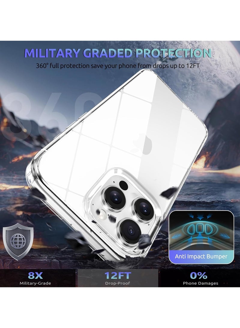 Crystal Transparent for iPhone 16 Pro Max case,[Anti-Yellowing][Grade Drop Protection] Shockproof Clear case for iPhone 16 Pro Max 6.9 inch (Clear) - Image 2
