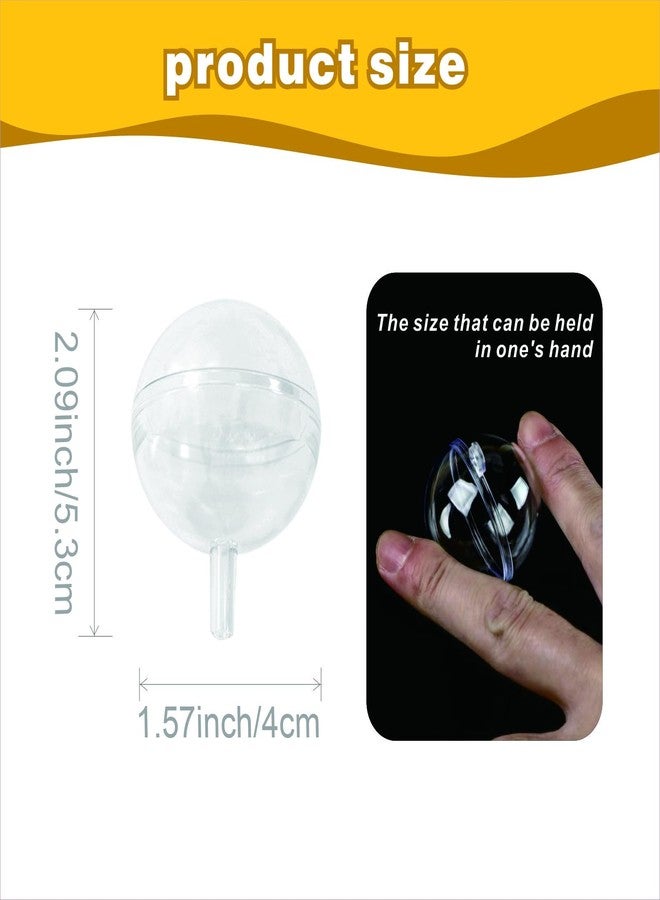 OHEETU 20PCS Clear Acrylic Round Candy Holders Transparent Sphere Chocolate Packaging Cases Lollipop Cupcake Toppers for DIY Bouquet Party Decorations - Image 2