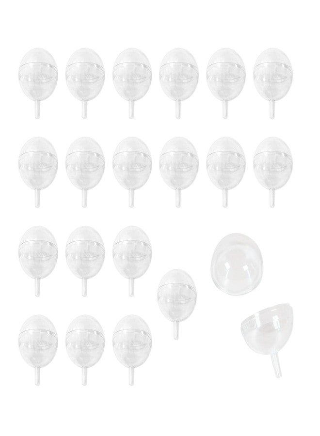 OHEETU 20PCS Clear Acrylic Round Candy Holders Transparent Sphere Chocolate Packaging Cases Lollipop Cupcake Toppers for DIY Bouquet Party Decorations - Image 1