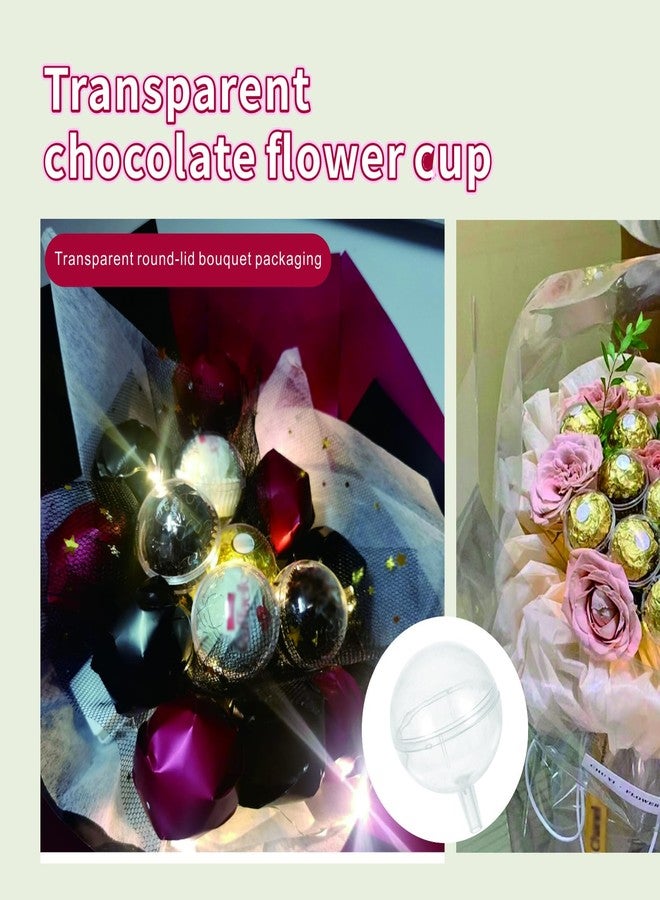 OHEETU 20PCS Clear Acrylic Round Candy Holders Transparent Sphere Chocolate Packaging Cases Lollipop Cupcake Toppers for DIY Bouquet Party Decorations - Image 5