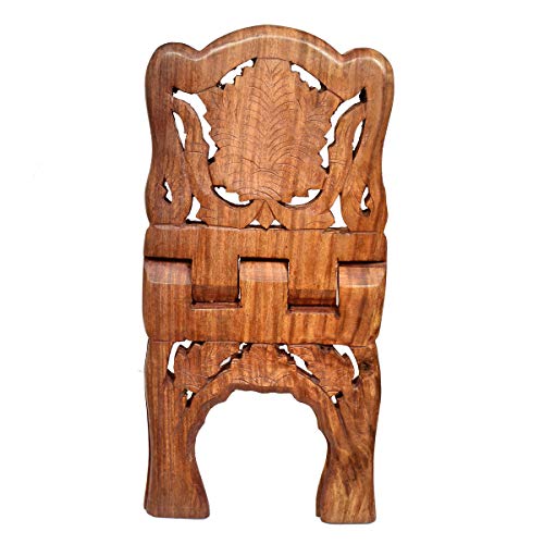 Classical Youth ABW Folding Hand-Crafted Full Chilayi Book Stand/Holder/Rest/Keep for Home/Work Space/Religious Places (Rose-Wood, Brown, 15 Inches) - Image 4