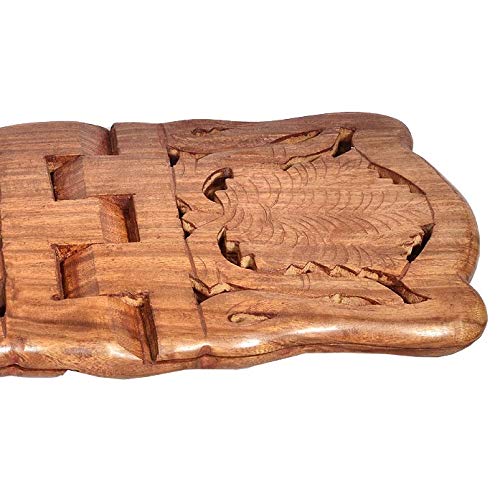Classical Youth ABW Folding Hand-Crafted Full Chilayi Book Stand/Holder/Rest/Keep for Home/Work Space/Religious Places (Rose-Wood, Brown, 15 Inches) - Image 5