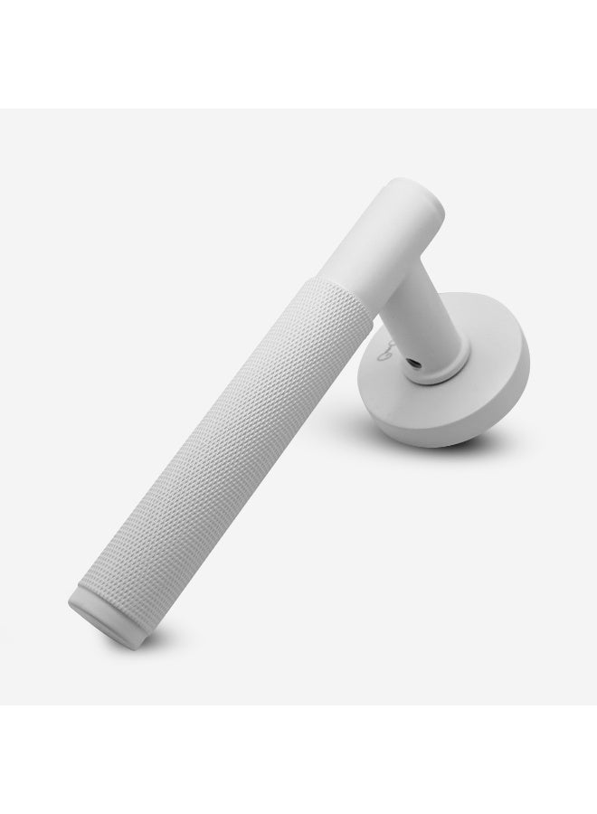 CINCINNO Fidelis/A Premium Anti-Rust Brass Door Handle Pair – Durable & Stylish for Home & Office, UV Protection, 2-Year Color & 5-Year Mechanical Warranty, Salt Spray Tested (Matt white)  - Image 2